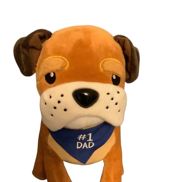 Hallmark Plush "No. 1 Dad" Boxer Puppy Dog Stuffed Animal Toy 9" - Picture 2 of 8